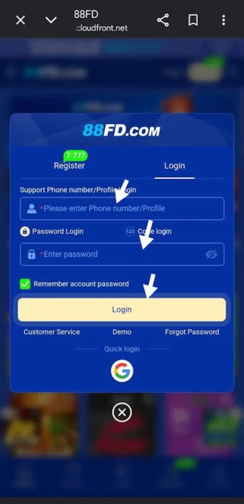 88FD Game register