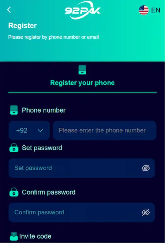 92Pak game register