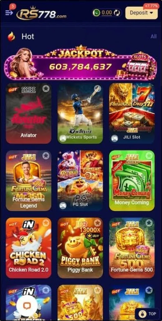 RS778 Game interface