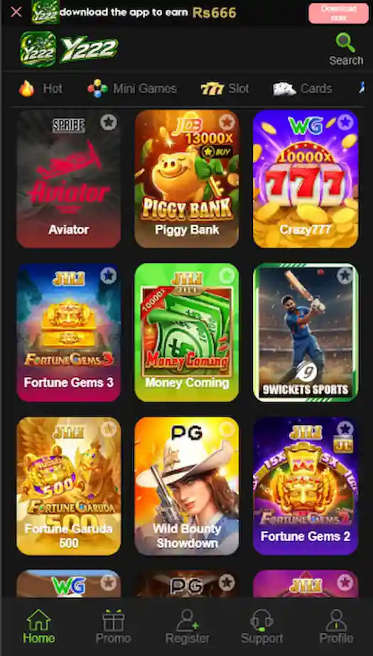 Y22 Game interface