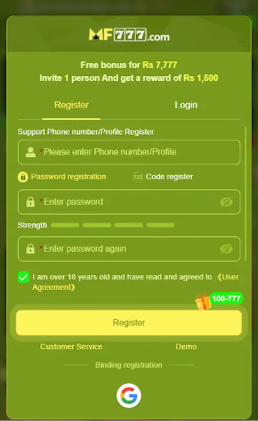 MK777 Game register