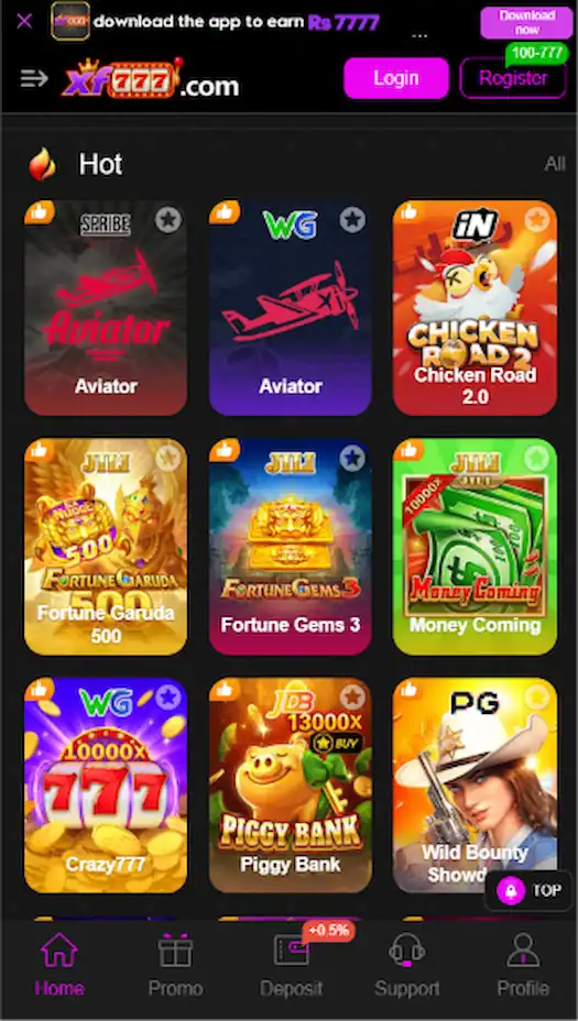 Xf777 game interface