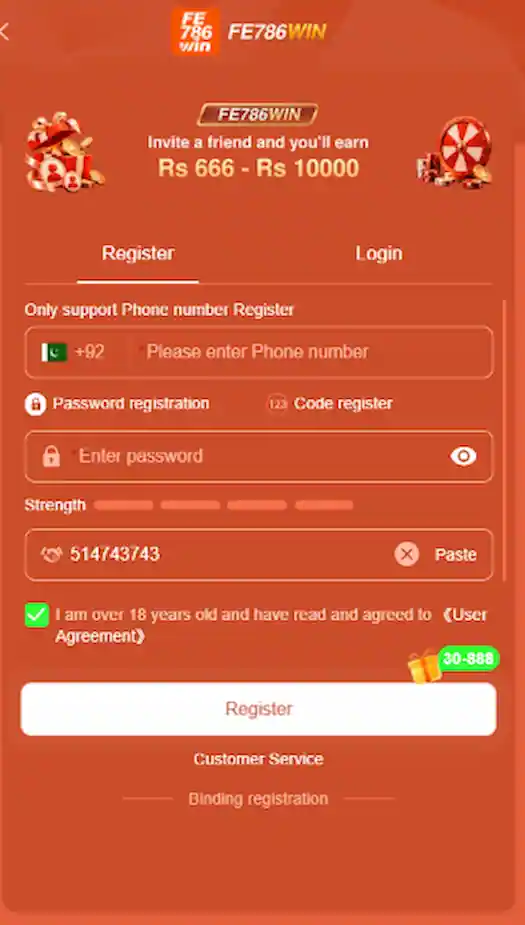 fe786win game register